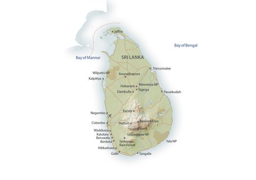 Sri Lanka Landkarte