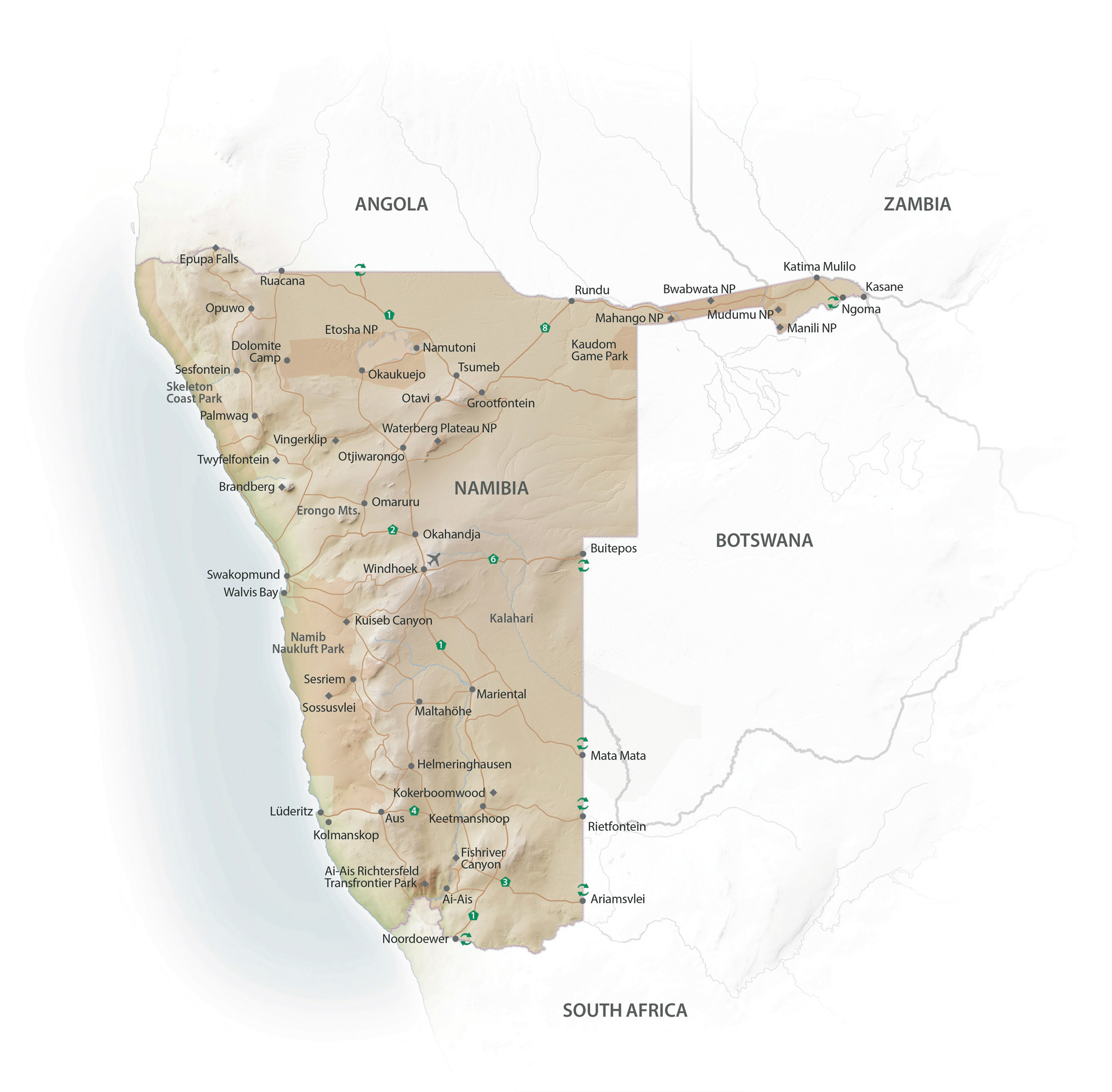 Namibia Landkarte
